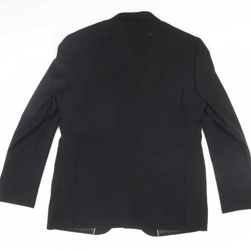 Autograph Men's Black 42 Long Blazer, Wool Blend