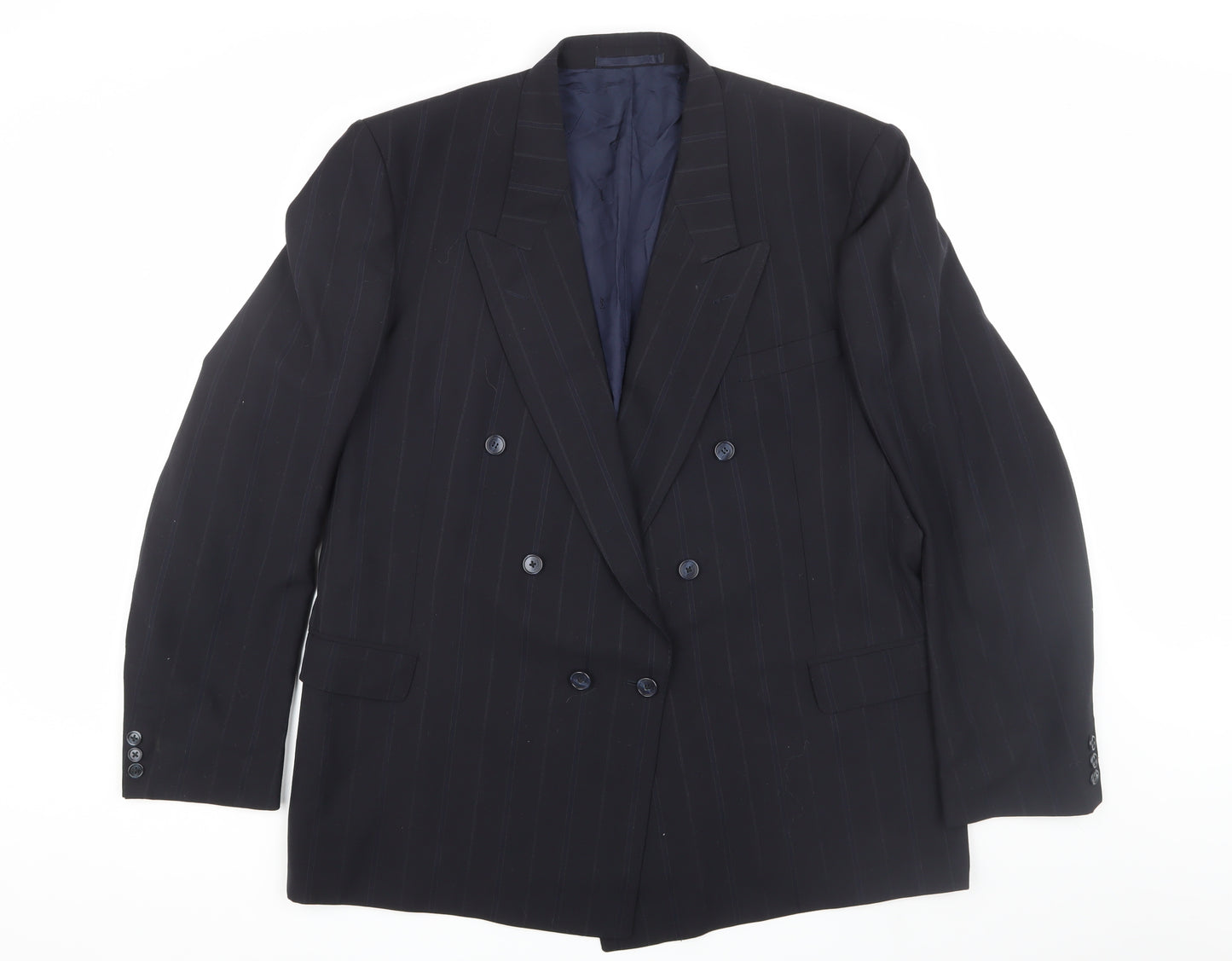 Yves Saint Laurent Men's Black Striped Suit Jacket 58R