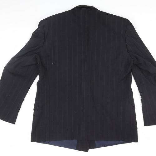 Yves Saint Laurent Men's Black Striped Suit Jacket 58R