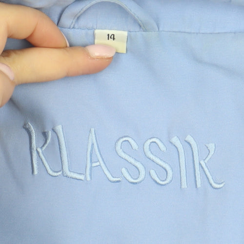 Klassik Women's Blue Cotton Jacket Size 14 - Casual Classic