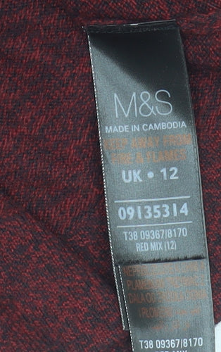 Marks and Spencer Women's Red Long Sleeve Dress Size 12