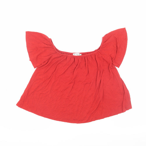 Light Before Dark Women's Red XS Cropped Jersey Top