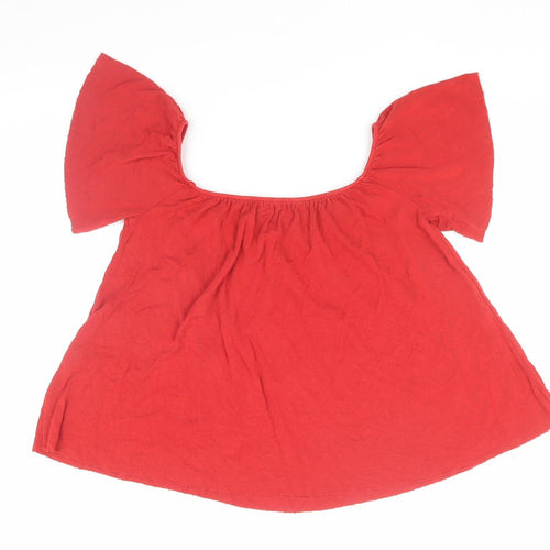Light Before Dark Women's Red XS Cropped Jersey Top