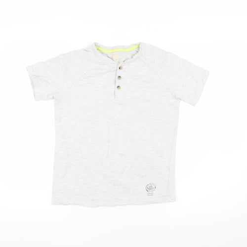 John Lewis Boys Grey Henley Cotton T-Shirt Size 12
