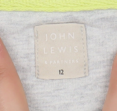 John Lewis Boys Grey Henley Cotton T-Shirt Size 12