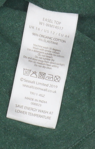 Seasalt Cornwall Women's Green Long Sleeve T-Shirt Size 16