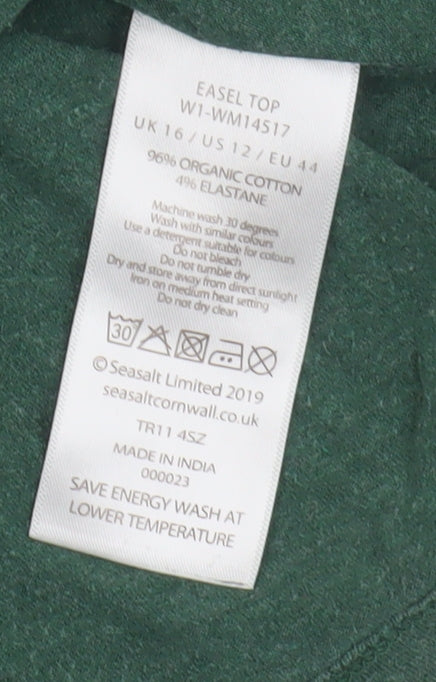 Seasalt Cornwall Women's Green Long Sleeve T-Shirt Size 16