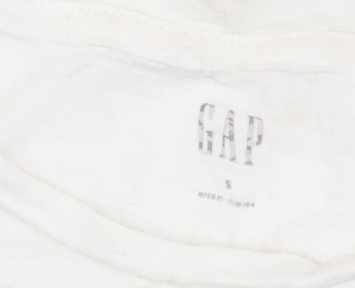 GAP Women's White Striped T-Shirt, Size S