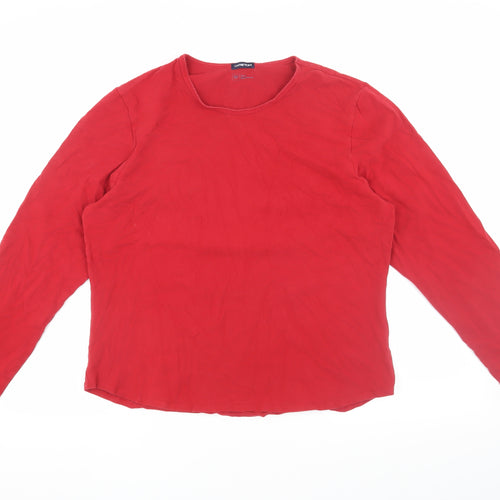 GAP Unisex Red Long Sleeve Slim Fit T-Shirt