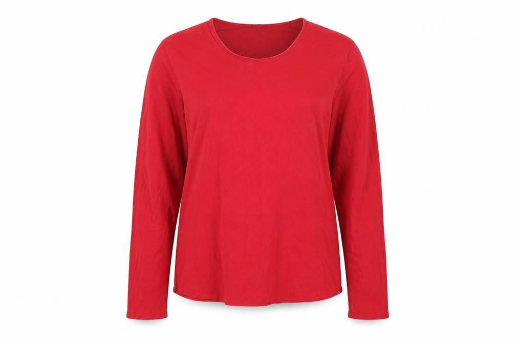 GAP Unisex Red Long Sleeve Slim Fit T-Shirt