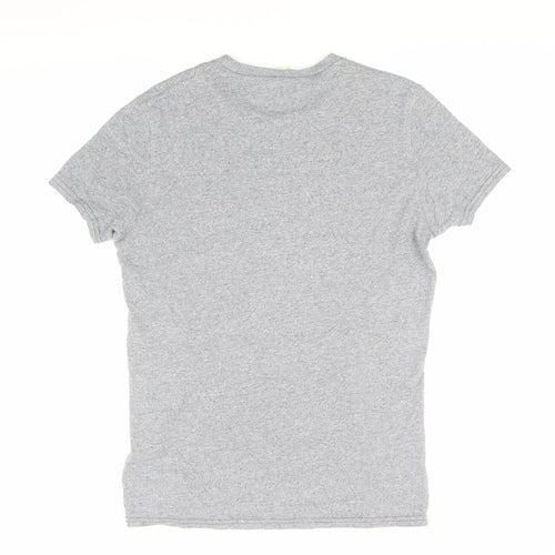 Hollister Men's Grey Logo Crew Neck T-Shirt S