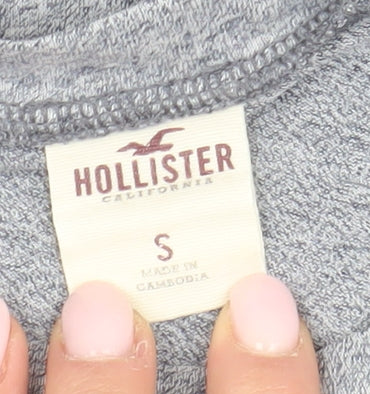 Hollister Men's Grey Logo Crew Neck T-Shirt S