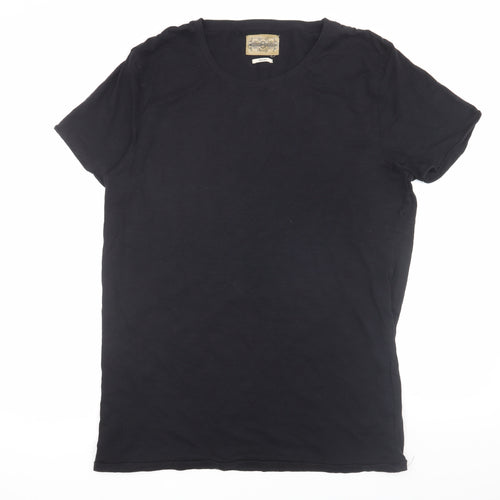 Vailent Men's Medium Black Cotton Crew Neck T-Shirt