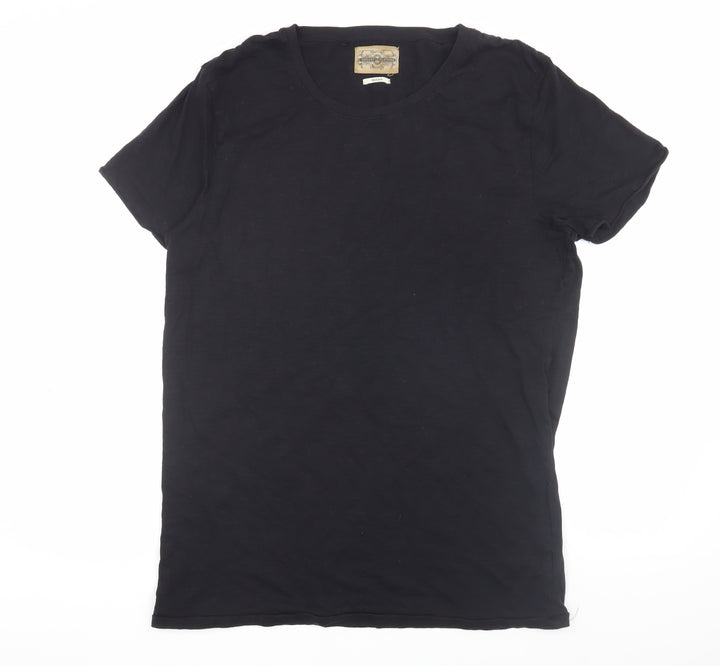 Vailent Men's Medium Black Cotton Crew Neck T-Shirt