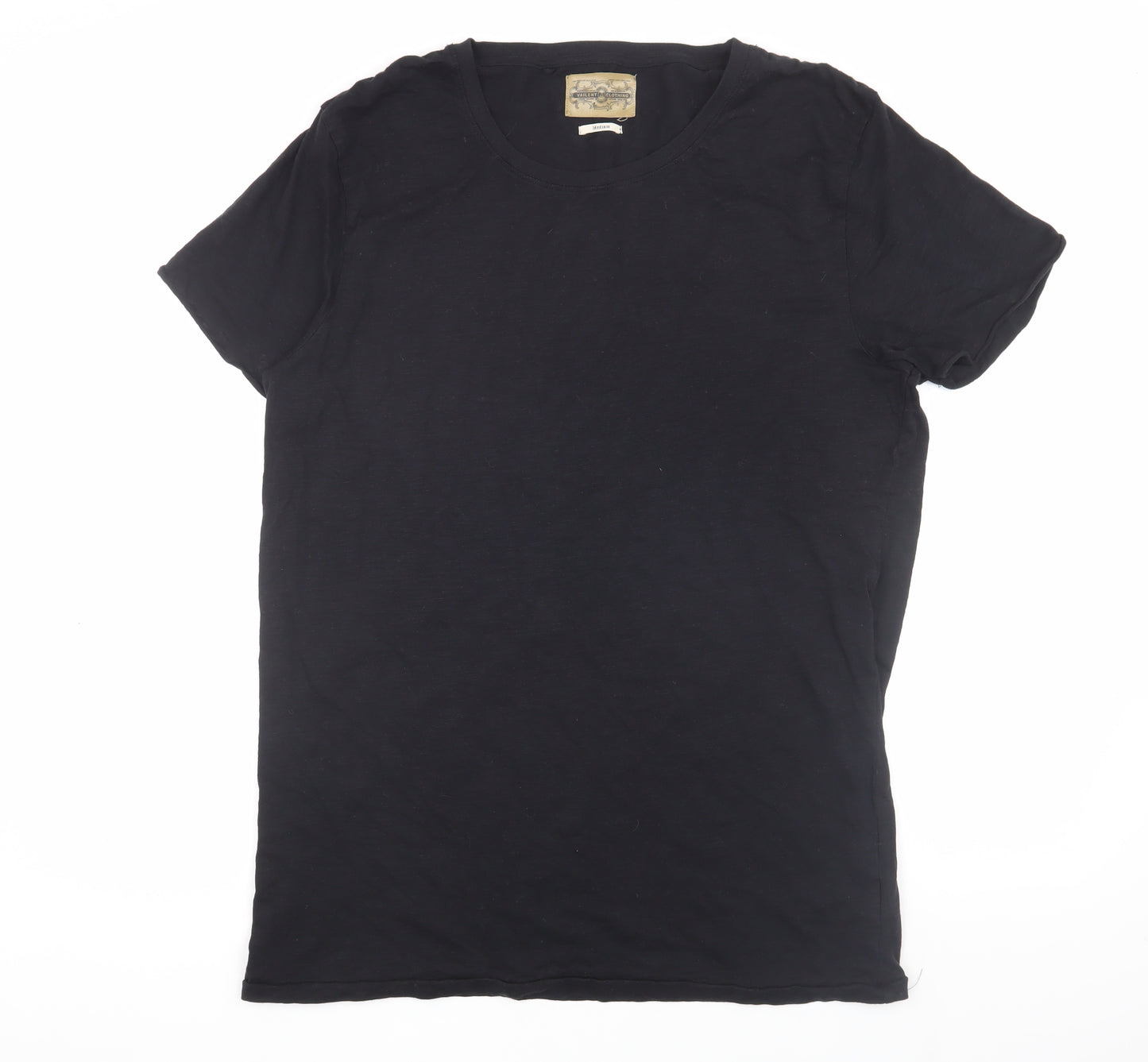 Vailent Men's Medium Black Cotton Crew Neck T-Shirt