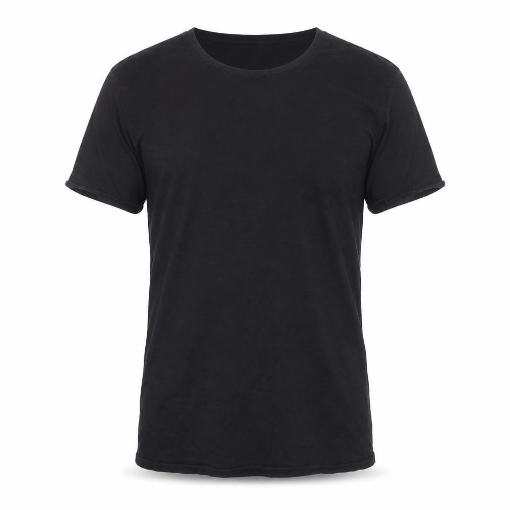 Front view of Vailent Men's Medium Black Cotton Crew Neck T-Shirt