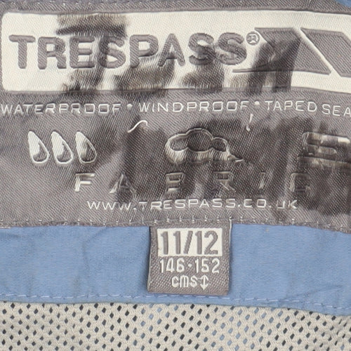 Trespass Kids Blue Waterproof Rain Jacket 11 Years