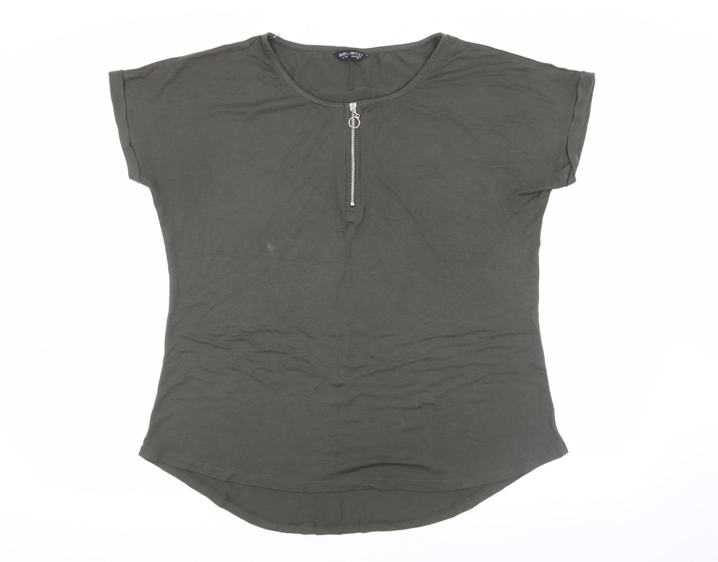 Select Women Green 3/4 Sleeve T-Shirt UK 14