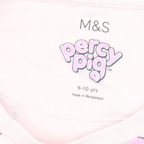 Marks and Spencer Girls Pink Percy Pig T-Shirt 9-10 Years