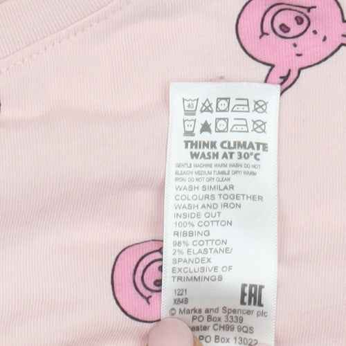 Marks and Spencer Girls Pink Percy Pig T-Shirt 9-10 Years