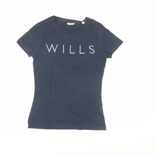 Jack Wills Women's Blue Slim Fit T-Shirt UK 6