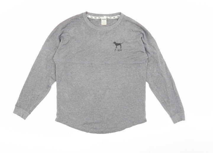 Victoria's Secret PINK Grey Logo Sweatshirt M Women's Casual