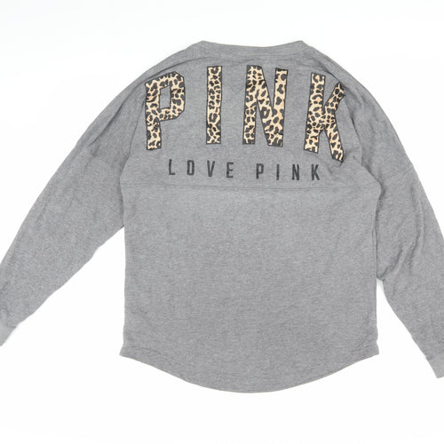 Victoria's Secret PINK Grey Logo Sweatshirt M Women's Casual