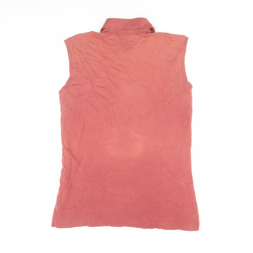 Lyle & Scott Women's Red Sleeveless Polo Top - Size L