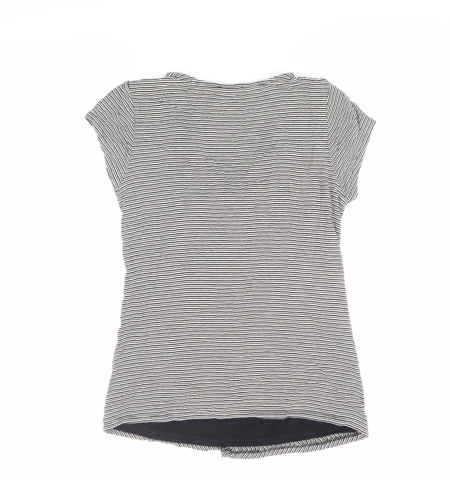 Planet Women's Striped V-Neck T-Shirt, Medium, Multicoloured