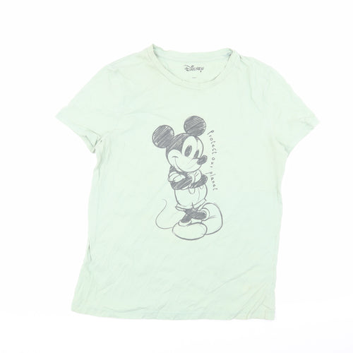 Disney Women’s Green Mickey T-Shirt Size 10 Casual