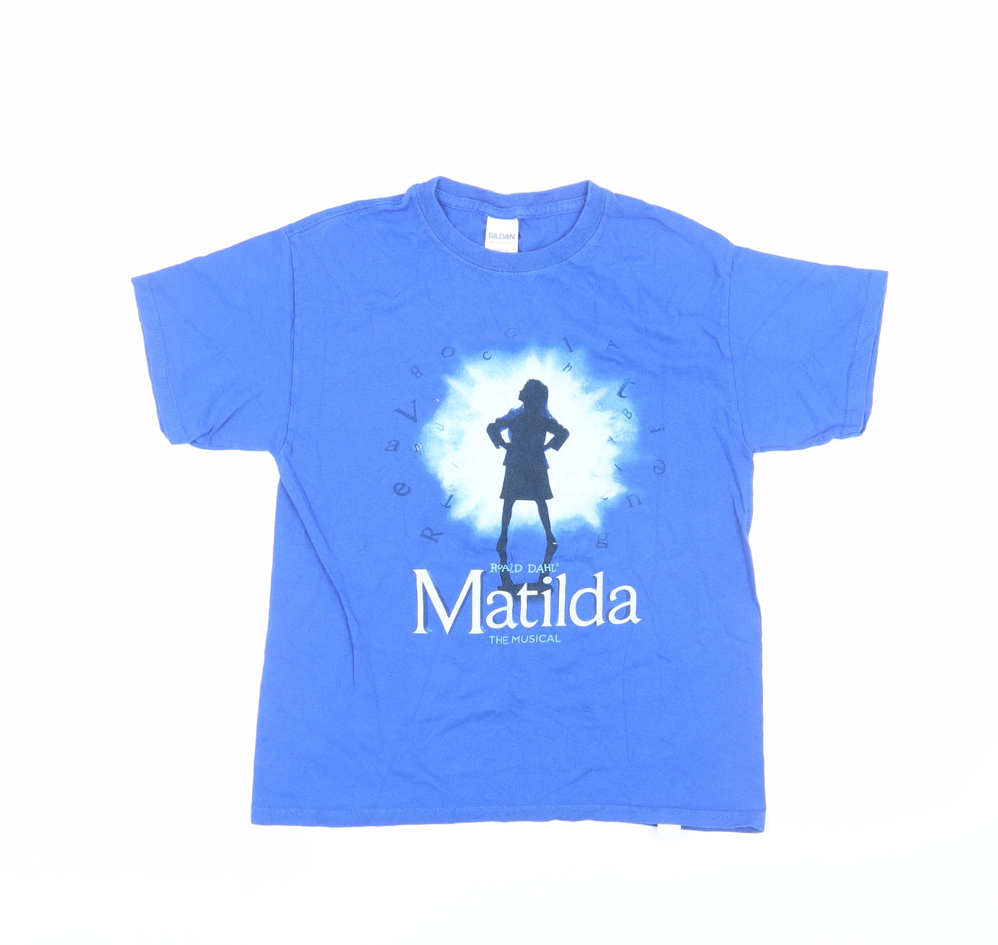 Gildan Unisex Kids Blue Matilda T-Shirt M Heavyweight