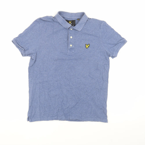 Lyle & Scott Men's Blue Polo, Size M, Casual Short Sleeve