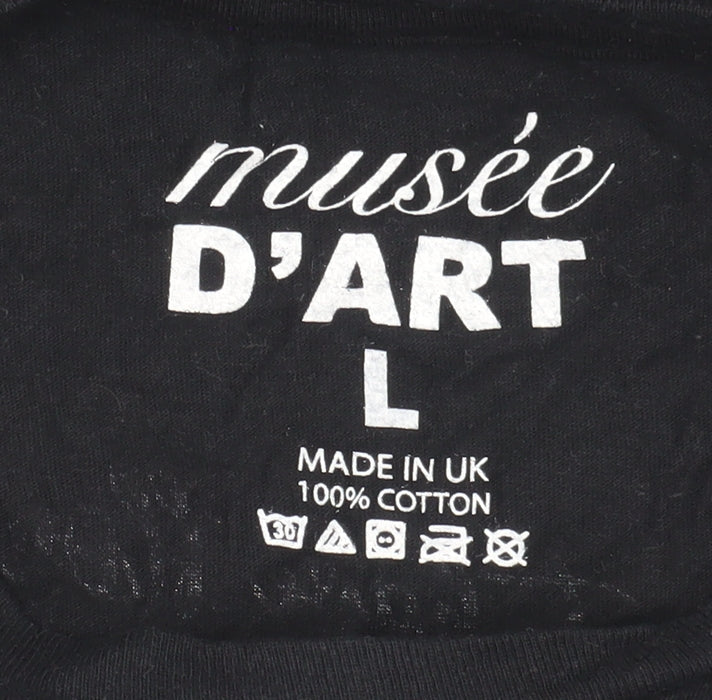 musée D'ART Men's Black L Graphic T-Shirt, 100% Cotton