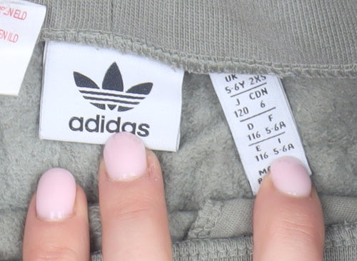 Adidas Boys Grey Athletic Shorts 5-6 Years