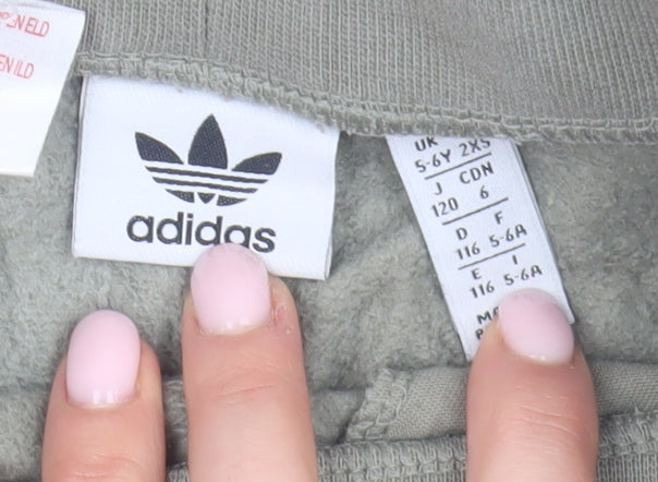 Adidas Boys Grey Athletic Shorts 5-6 Years