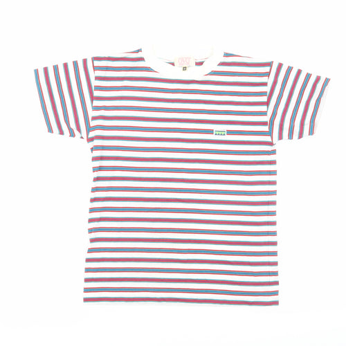OVO Multicoloured Striped Boys T-Shirt Size 14 Casual Style