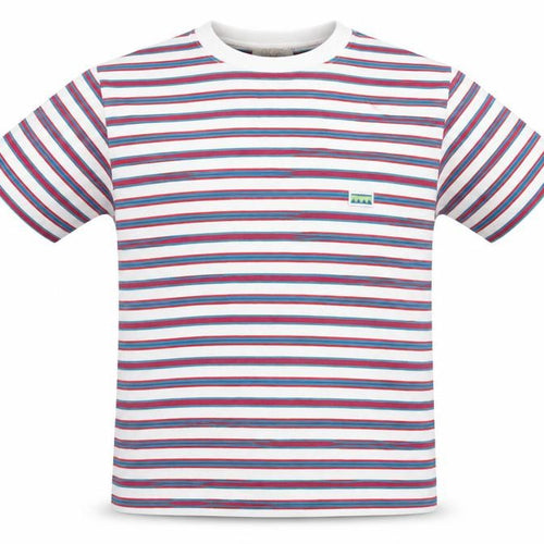 OVO Multicoloured Striped Boys T-Shirt Size 14 Casual Style