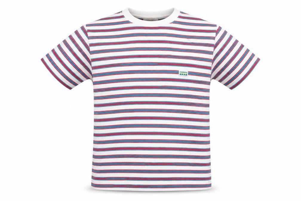 OVO Multicoloured Striped Boys T-Shirt Size 14 Casual Style