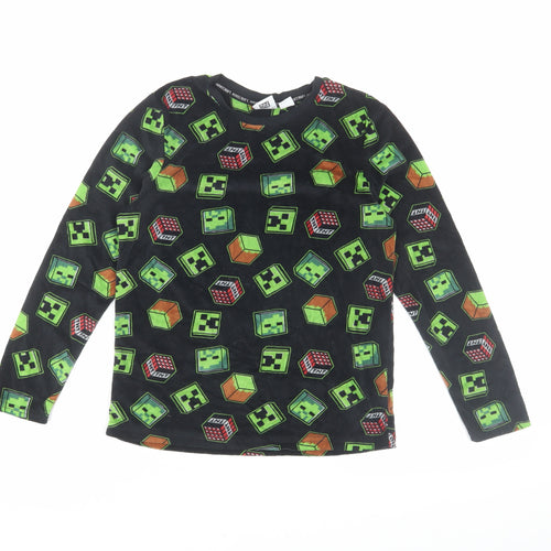 Minecraft Boys Black Pyjama Top 9-10 Years Graphic Print