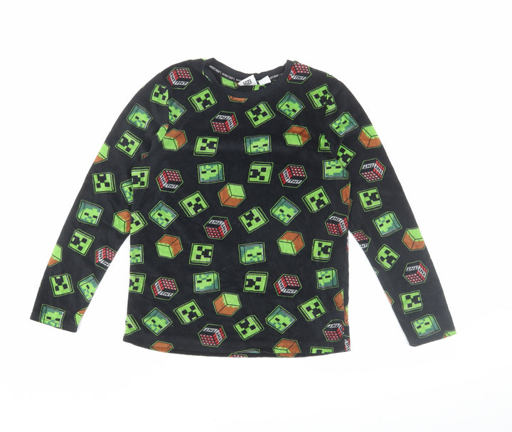 Minecraft Boys Black Pyjama Top 9-10 Years Graphic Print
