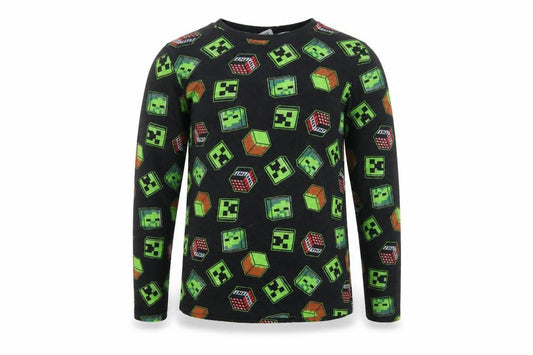 Minecraft Boys Black Pyjama Top 9-10 Years Graphic Print