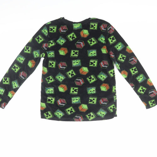 Minecraft Boys Black Pyjama Top 9-10 Years Graphic Print
