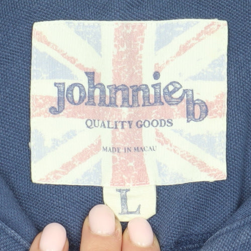 johnnie b Unisex Blue Polo Shirt - Size L, Classic Style