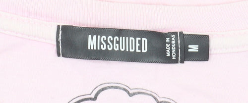 Missguided Women's Pink Cartoon T-Shirt M