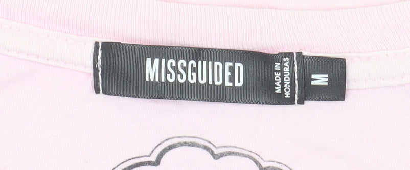 Missguided Women's Pink Cartoon T-Shirt M