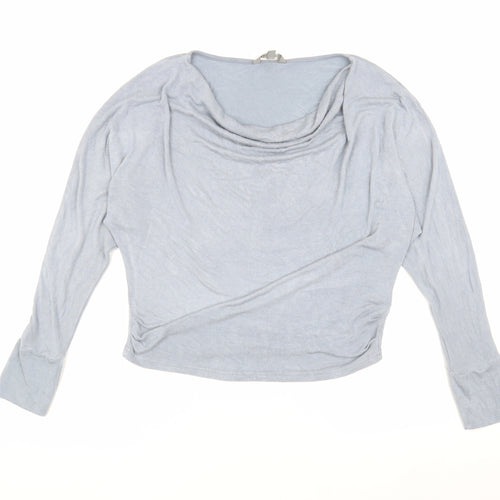 Lily and Me Women's Blue Cowl Neck Dolman Blouse 10