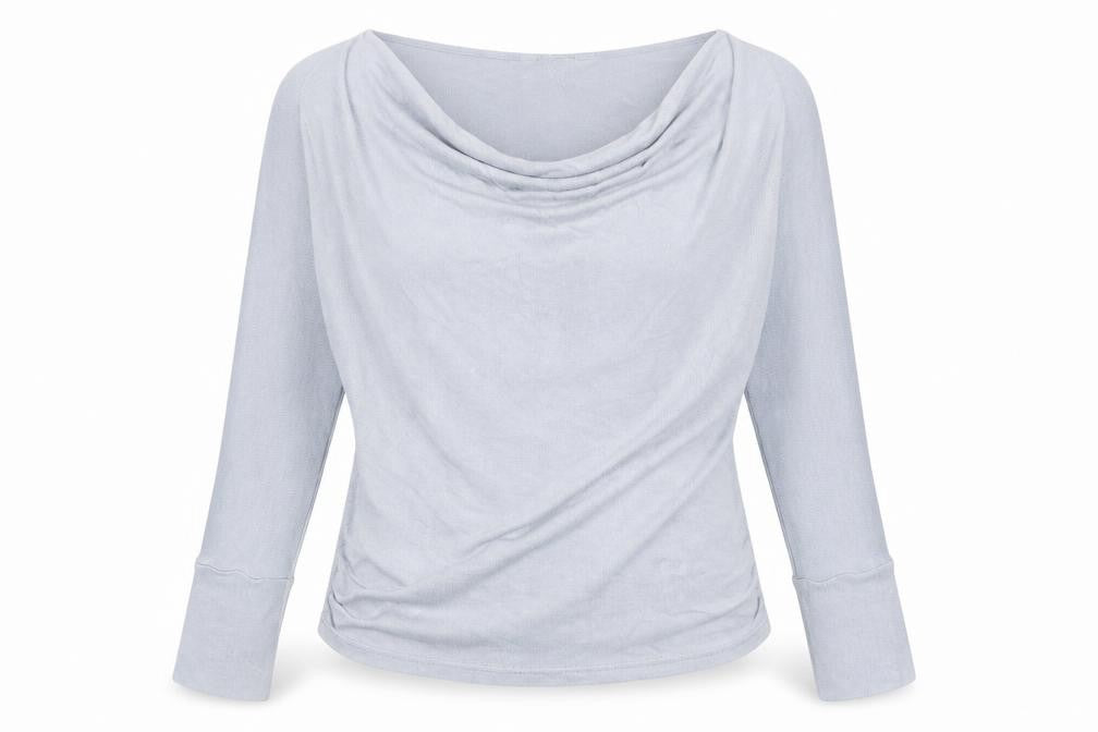 Lily and Me Women's Blue Cowl Neck Dolman Blouse 10