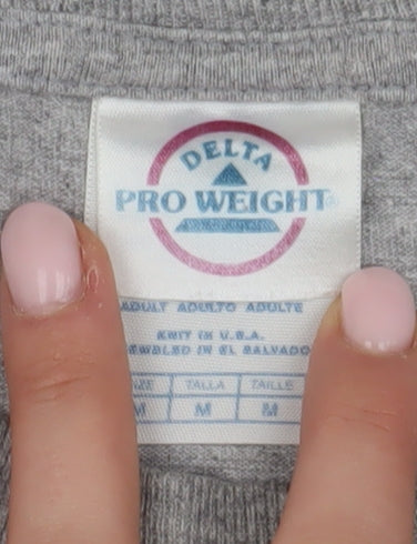 Delta Pro Weight Men's Grey Graphic T-Shirt Size M