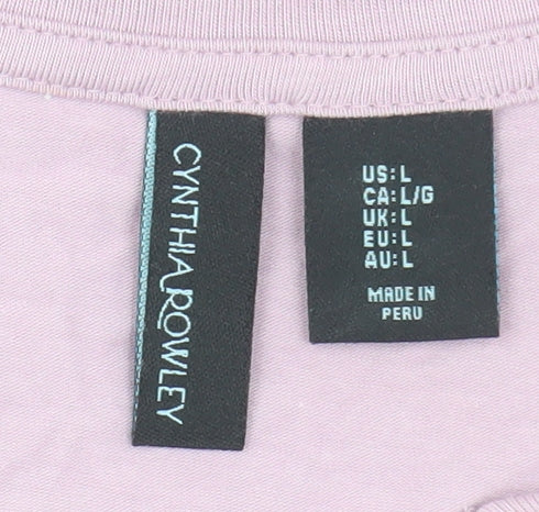 Cynthia Rowley Women's Purple Long Sleeve T-Shirt L