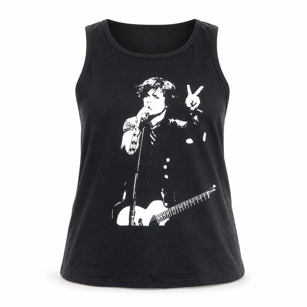 Front view of Death Kitty Women's Black Music Tank Top, size 16